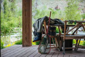 View of wooden deck