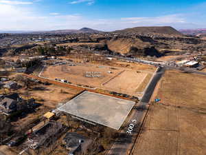 Drone / aerial view with a mountain view