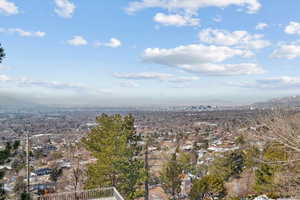 Aerial view featuring a mountain view