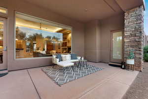 View of patio featuring an outdoor living space