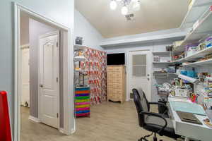 Office featuring light hardwood / wood-style floors