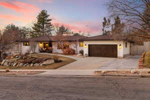 View of front of house with a garage