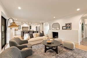 Living room featuring light wood-type flooring