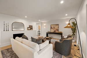 Living room featuring wood-type flooring