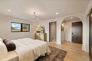 Bedroom featuring light hardwood / wood-style floors