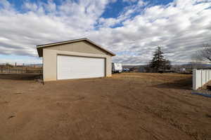 View of 2 car garage