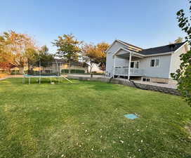 Summer View of landscaping in backyard