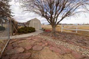 Shed included for storage