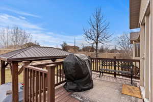 Wooden deck with grilling area