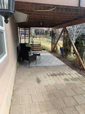 View of patio / terrace featuring a playground