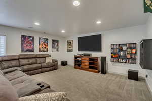 Living room with carpet