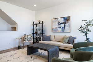 Living room featuring light hardwood / wood-style floors