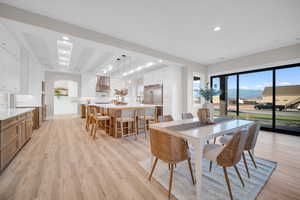 Dining area featuring light hardwood / wood-style flooring