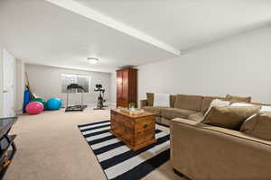 View of carpeted living room