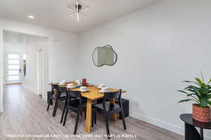 Dining room featuring light hardwood / wood-style floors