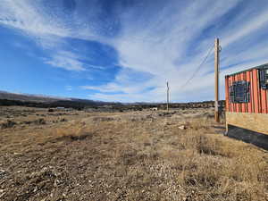 View of yard with a mountain view