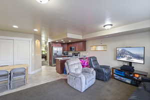 View of carpeted living room