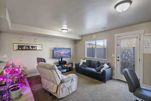 View of carpeted living room