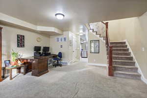 View of carpeted office space