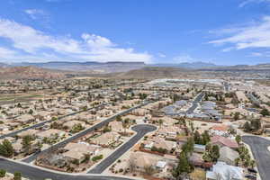 Drone / aerial view with a mountain view