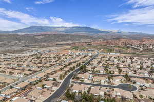 Drone / aerial view with a mountain view