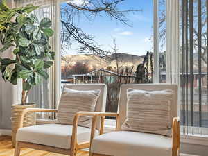 Beautiful mountain views from the extra large living room windows!