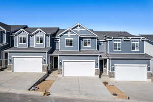 View of front of home with a garage