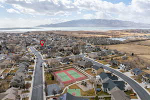 Bird's eye view featuring a mountain view