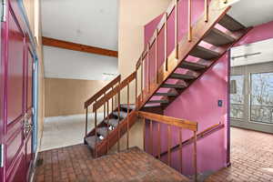 View of stairs to upstairs and basement