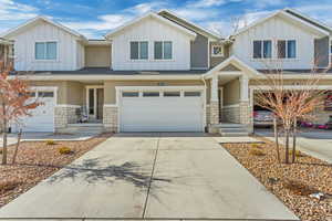 View of front of home with a garage