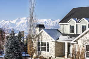 Exterior space with a mountain view