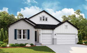 View of front of property with a front yard