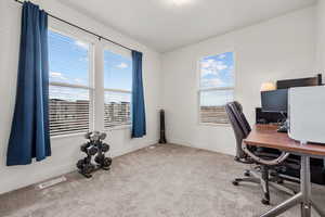 Bedroom 2 (currently being used as an office) with plenty of natural light