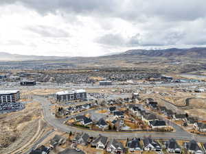 Aerial view featuring a mountain view