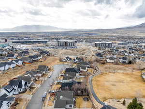 Aerial view featuring a mountain view