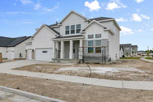 Craftsman-style house with a garage