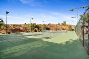 View of tennis court