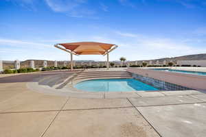 View of pool featuring a patio area