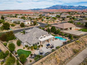 Bird's eye view featuring a mountain view