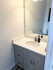 Bathroom featuring vanity