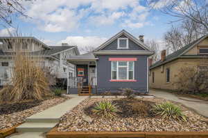 View of front of house featuring covered porch