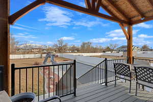 View of wooden deck