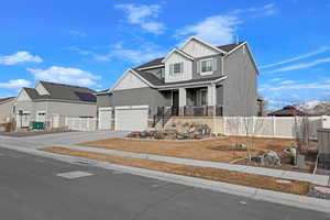 View of front of property with covered porch