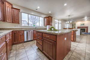 Take in the views of backyard from kitchen window