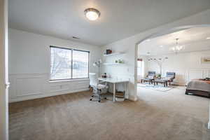 Office space / sitting area in master suite with views of mountains