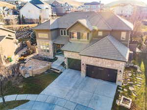 View of front of home featuring a garage