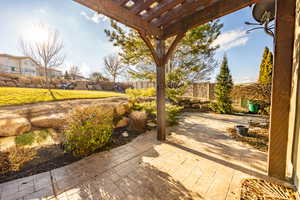 View of patio featuring a pergola