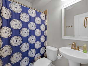 Bathroom featuring sink and toilet