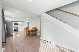 Interior space featuring light hardwood / wood-style floors