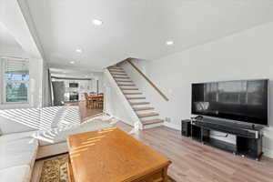 Living room featuring light hardwood / wood-style floors